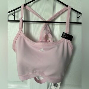 Adidas Pink Athletic Workout Moisture Absorbent Sports Bra Size Large NWT